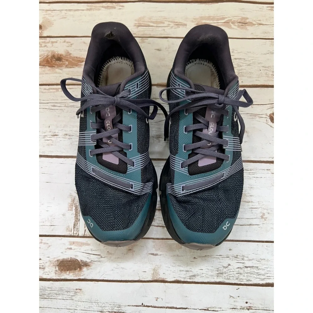 On Cloudstratus Running Shoes Dark Teal Black Max Cushion Women 9.5